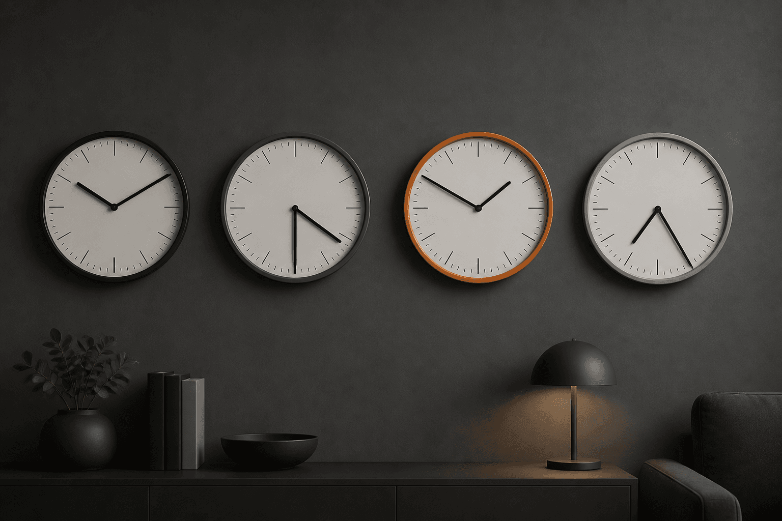 A clock next to a proxy map on a Windows desk